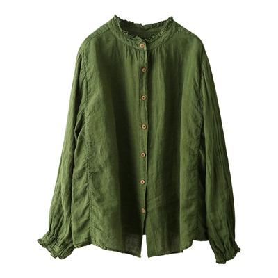 前后两穿汉麻衬衫外套上衣