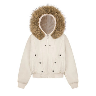 NTBF美式复古迷彩座山雕男女年冬季加绒加厚保暖夹克外套短款棉服