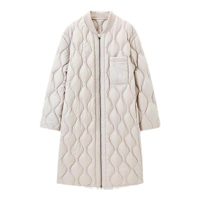 TKYSHOP棒球领长款羽绒服防钻绒