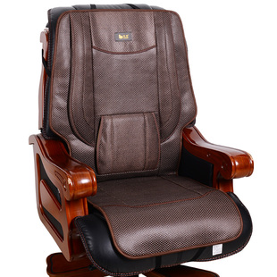 新款大班椅坐垫四季亚麻透气椅垫老板椅坐垫带靠背一体办公室椅垫