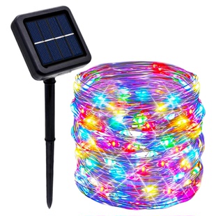 太阳能彩灯闪灯户外庭院过新年农村院子装饰氛围七彩变色led灯串