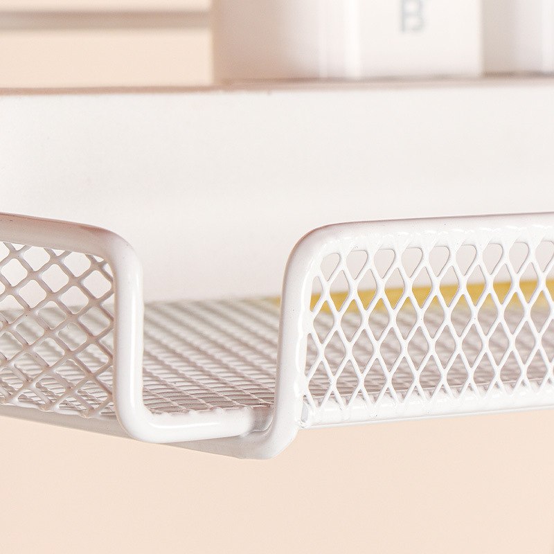 免打孔白色桌下理线架铁艺电线插座收纳置物架办公室桌底走线神器