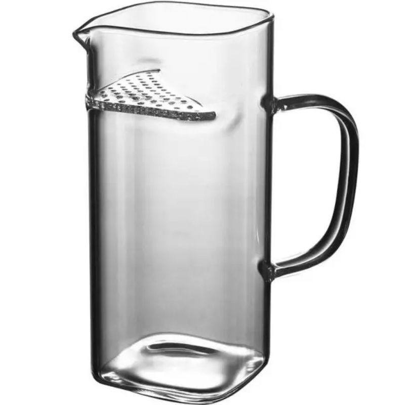 玻璃带把绿茶杯 带网茶杯月牙杯玻璃杯