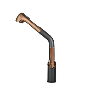 悍高厨房水龙头冷热龙头304不锈钢抽拉龙头枪灰色水龙头