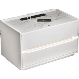 大尺寸70公分床头柜床边柜卧室奶油风白色智能高端带灯50cm收纳柜