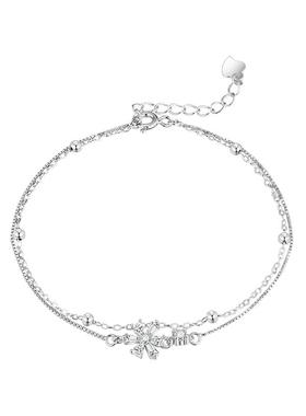 【自营】DAISY BEAUTY 樱花双层S925银手链时尚锆石女生礼物纯银