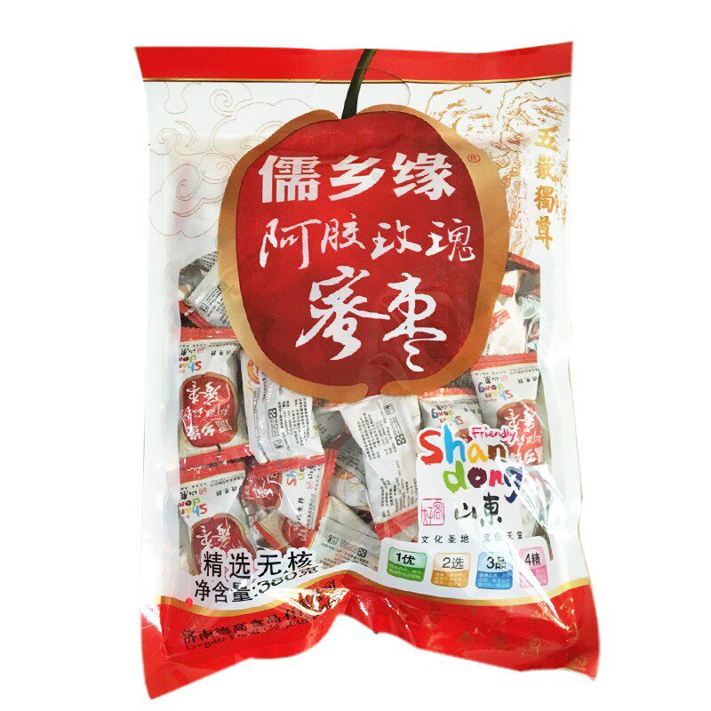 厂家直供正品 儒乡缘金丝蜜枣即食每包380g 山东泰安青岛旅游特产