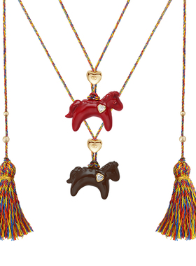 CHEZ LOOPS旷野热情奔跑小马项链原创锆石秋冬长款毛衣链新年礼物