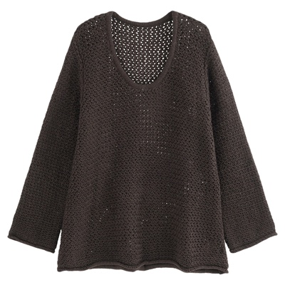 AZure大圆领显瘦长袖通勤毛衣