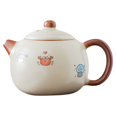 海洋风汝窑家用茶壶陶瓷功夫茶具