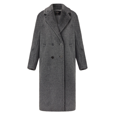 歌莉娅冬季羊驼毛大衣毛呢长外套