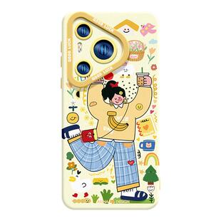 快乐无限适用华为Pura80手机壳新款P60液态硅胶p70保护套p40pro全包防摔超薄可爱挂绳创意的网红软p50por+女