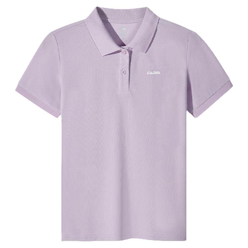 骆驼polo衫女运动T恤 夏季羽毛球网球服透气翻领半袖上衣速干短袖