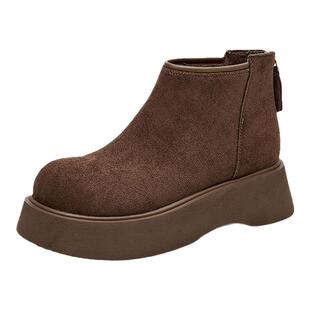 达芙妮厚底勃肯马丁靴女款2026新款秋冬季加绒保暖雪地靴二棉鞋子