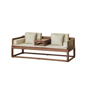 乔吉新中式北美黑胡桃木罗汉床推拉卧榻宋氏美学实木沙发宋代床榻