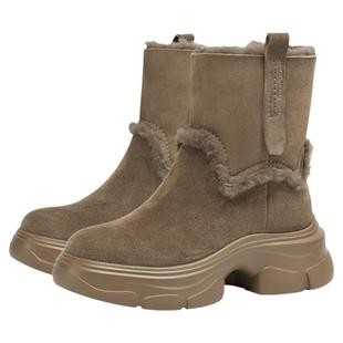 KISSCAT接吻猫新款防滑毛绒雪地靴加厚保暖冬靴厚底雪地靴女