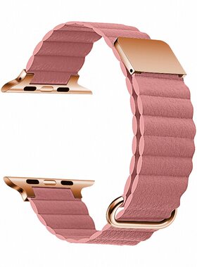 iwatchS11荔枝纹皮质磁吸表带