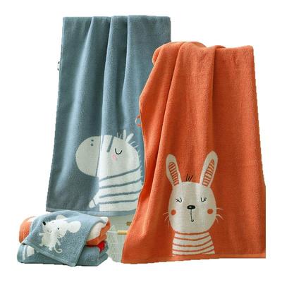 金号纯棉儿童浴巾12生肖提花