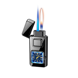 智能声控彩灯表盘充气打火机双火切换可视气仓个性创意刻字礼品潮