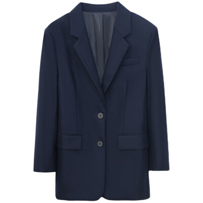 芝美日禾人字纹复古羊毛呢西装