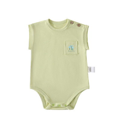 婴儿短袖包屁衣夏季薄款遇汗显花