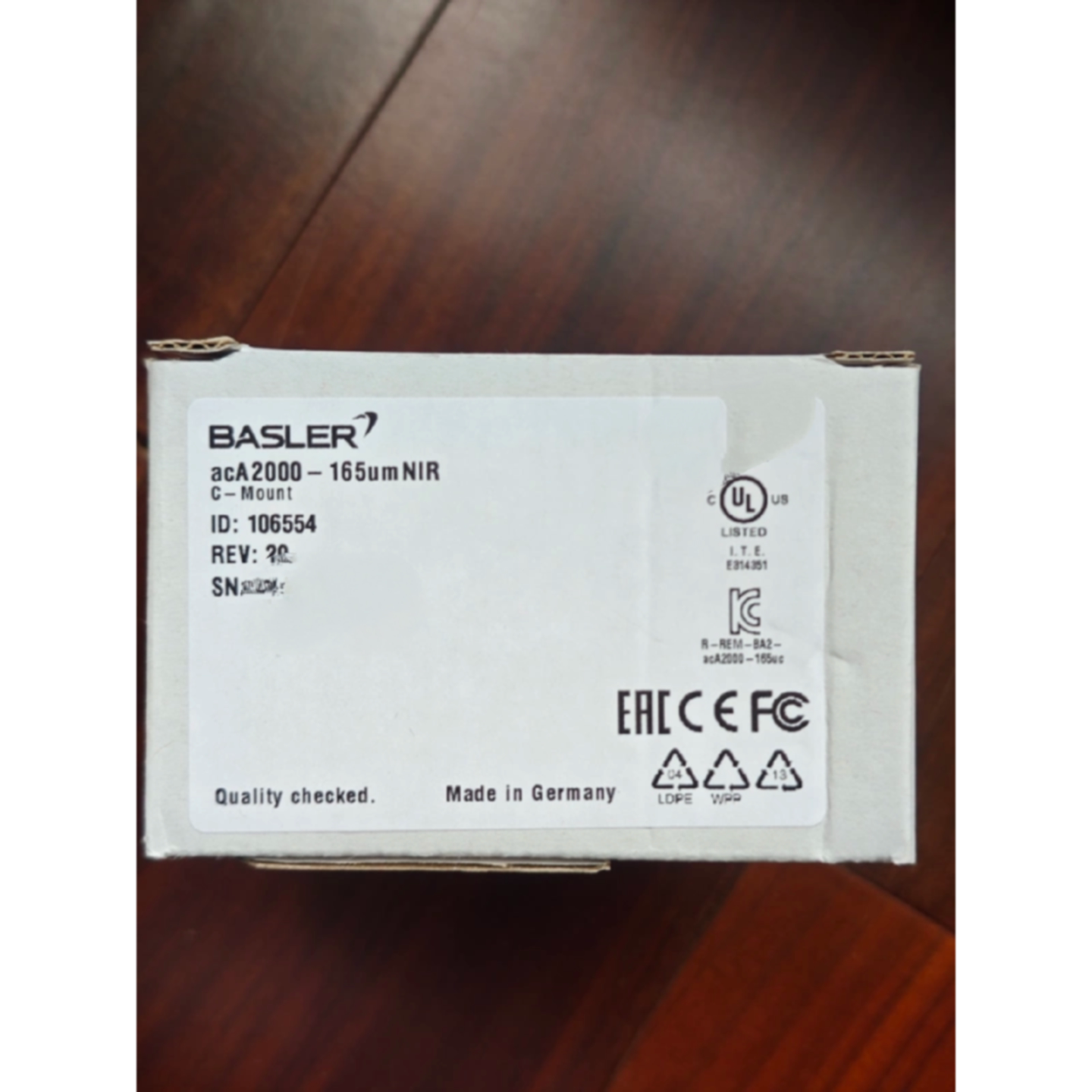 议价acA2000-165um NIR 德国BASLER巴斯勒工业相机ID:106554
