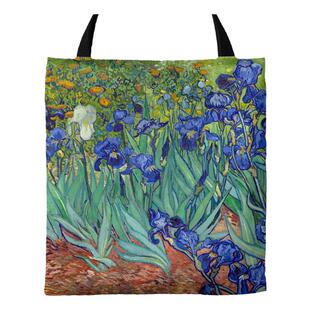 梵高鸢尾花经典时尚拉链单肩包布包手提袋购物袋电脑书包通勤包