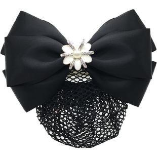 职业头花女发网兜护士盘发夹蝴蝶结头花银行酒店医院上班发网发套