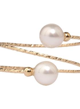 三圈戒指淡水珍珠简约气质款式