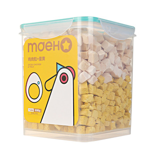 冻干猫零食鸡肉粒蛋黄500g营养小猫拌粮鸡胸肉宠物猫咪冻干零食桶