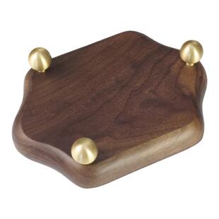 黑胡桃黄铜首饰收纳盘玄关钥匙置物架项链戒指收纳盒实木托盘摆件