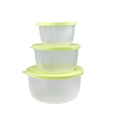 圆形保鲜盒三件套餐盒便当PP材质