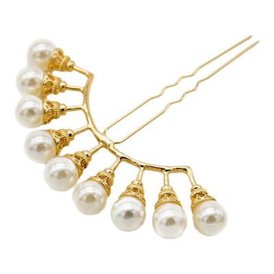 汉服头饰发簪珍珠排簪后压U钗