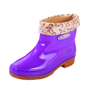 时尚女士短筒防滑水鞋雨靴胶靴套鞋四季保暖工作耐磨雨鞋胶鞋女冬