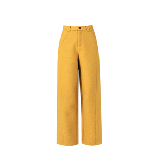 毛呢阔腿裤女2025新款冬加厚垂坠感高级感休闲裤郑州高端品牌女裤