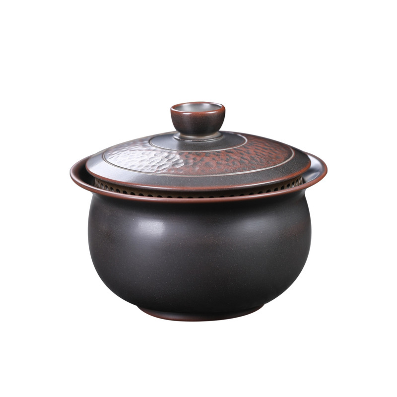 悬停宝瓶盖碗博物馆馆藏茶器可悬停原矿泥料坭兴陶名师全手工盖碗
