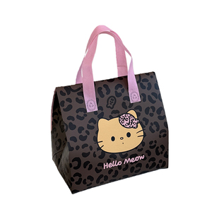 保温袋外卖打包手提铝箔自粘口豹纹猫奶茶蛋糕烘焙包装定制便当袋