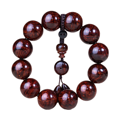 源缘双福紫油梨水波纹沉水手串
