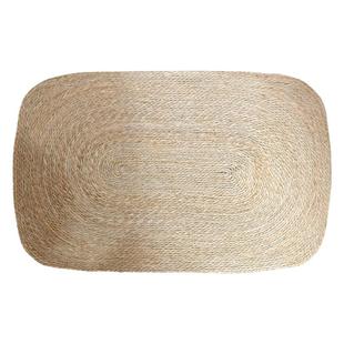 天然无漆蒲草编织地垫方形入户门口椭圆客厅沙发地毯耐脏圆形阳台