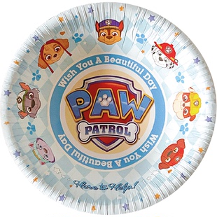 汪汪队立大功狗狗主题生日装饰餐盘旺仔牛奶贴纸气球男孩周岁布置