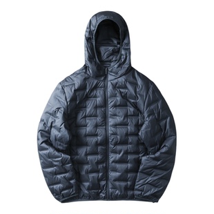 设计师线  无缝压胶  秋冬男士轻薄保暖日系连帽羽绒服百搭外套