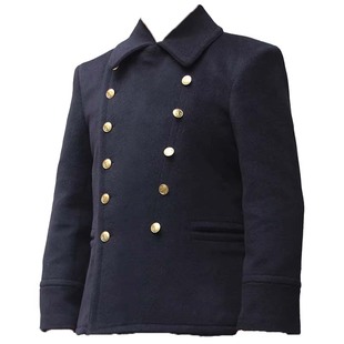 冷战时代复刻二战海军大衣苏联水兵短款冬季羊毛呢子俄式复古外套