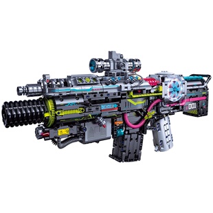 【动态版】礼物积木跑车电动积木枪跑车拼装大比例颗粒机械组装高