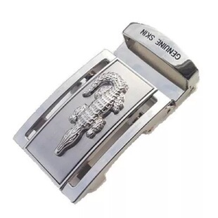 泰国鳄鱼皮带扣头3.8cm腰带扣男裤带无卡槽无牙自动扣3.6大象限量