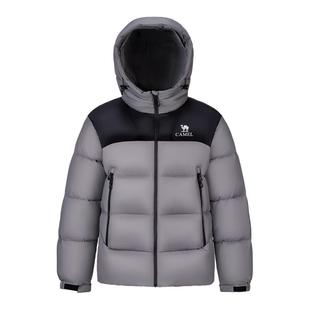 骆驼火山羽绒服2.0女装2025新款冬季纯色面包服90绒连帽保暖外套