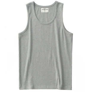 复古坑条螺纹纯棉针织老头汗衫运动健身硬汉紧身白色打底背心男夏