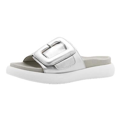 Gabor牛皮厚底休闲魔术贴拖鞋