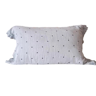 波点花边枕巾纯棉吸汗防头油可固定家用枕头毛巾女全棉枕头巾一对