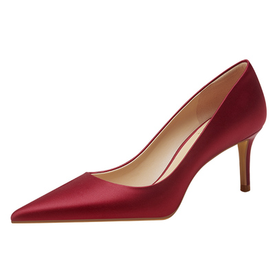 绯色微醺rosecastle红色婚鞋女