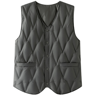 新款中老年羽绒马甲男士大码秋冬季内穿保暖背心轻薄坎肩马夹内胆
